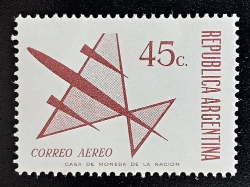 Argentina Sello Aéreo Gj 1574 45c Sin Filig 1971 Mint L17180