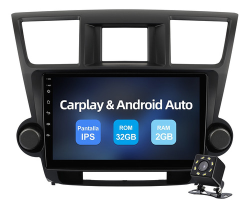 Estéreo Carplay Para Toyota Highlander 2008-2013 Cámara Gps