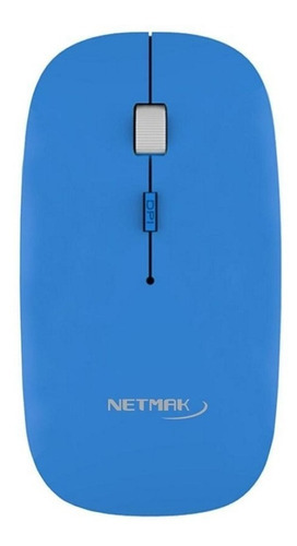 Mouse Inalámbrico Wireless Azul 1600 Dpi Netmak La Plata