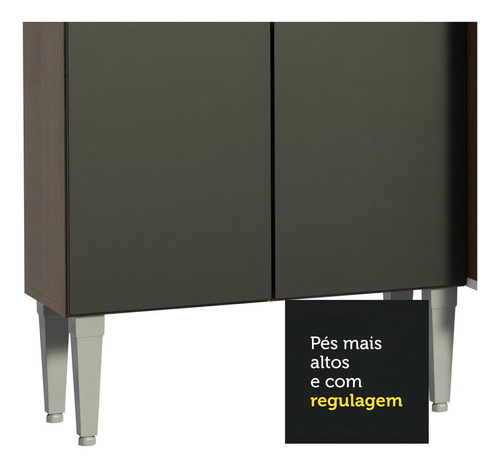 Cocina Integral Completa Modular Madesa Emilly 165cm Marrón/Negro 04