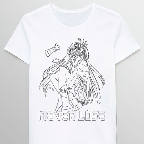 Remera Shiro No Game No Life Never Lose 112179593