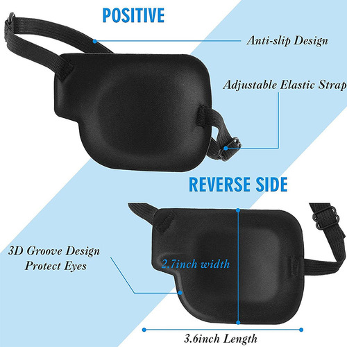 Espuma Para Ojos Con Ranura Ajustable 3d Con Parche Negro, 1