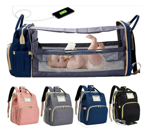 Maleta Bolso Pañalera Cambiador Baby Shower Cuna Expandible Color Segun Disponibilidad