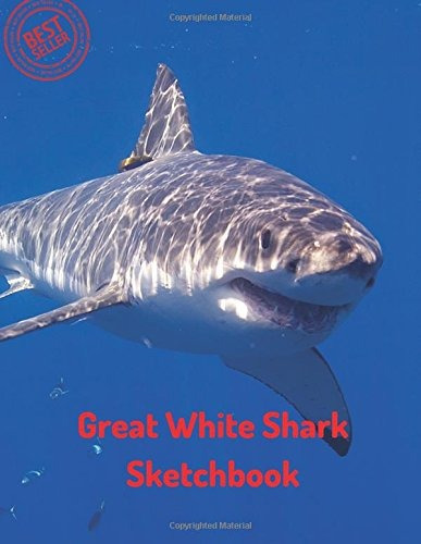Great White Shark Sketchbook Blank Paper For Drawing, Doodli