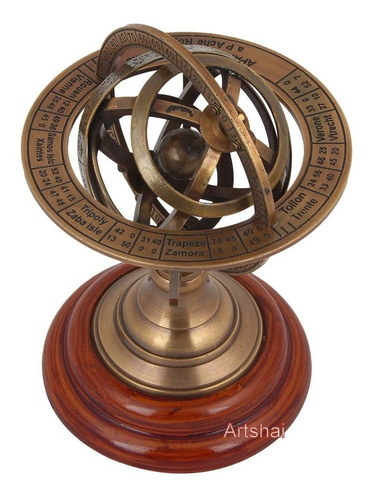 Almilar Astrolabio Esférico Esfera Globo Náutico Bronce