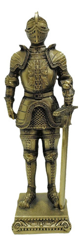 I Figura De Caballero Medieval, Escultura Elegante En Resina