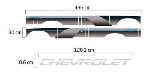 Imagem 6 de 6 de Kit Faixa D20 Deluxe 1993 1994 Lateral Traseira Chevrolet Cs