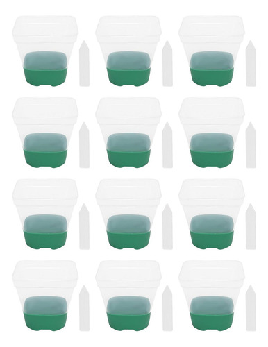 12 Piezas Macetas De Inicio Macetas Con Verde Oscuro