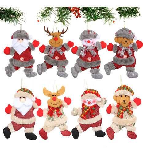 Ornamento De Pingente De Pelúcia De Natal, 8 Peças De