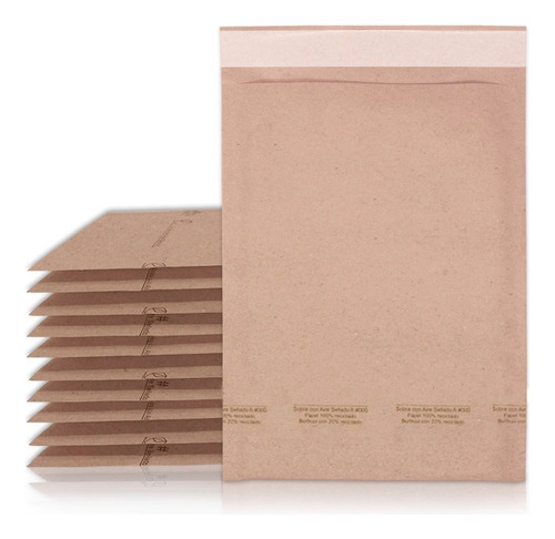 250 Sobres Con Burbuja Jiffylite Kraft #0 | 6 X 10 In