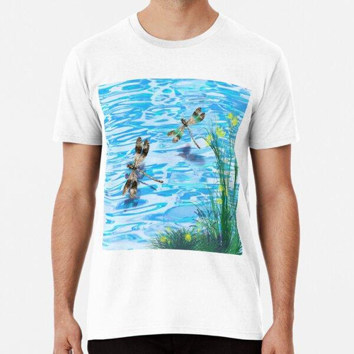 Remera Libélulas Sobre El Lago De Verano Algodon Premium