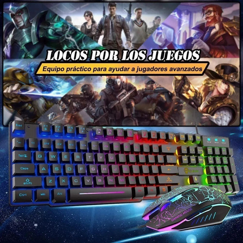Imagen 7 de 7 de Kit Teclado Mouse Gamer Profesional Retroilumin Usb Negro