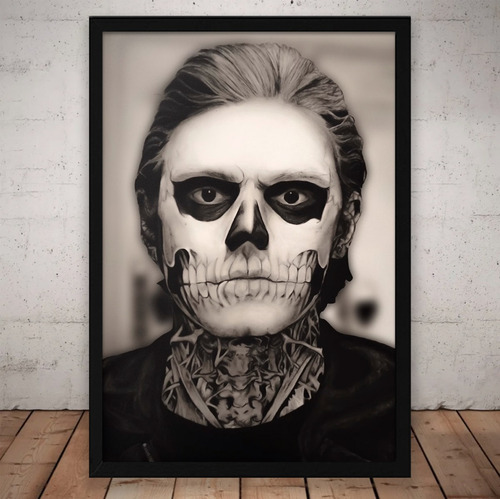 Cuadro Evan Peters 51x36 Marco Madera Vidrio Poster Ep01