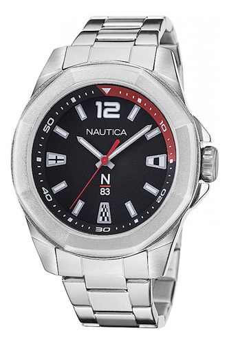 Reloj Nautica Naptbf103, Reloj Deportivo, Analógo Color de la correa Plateado