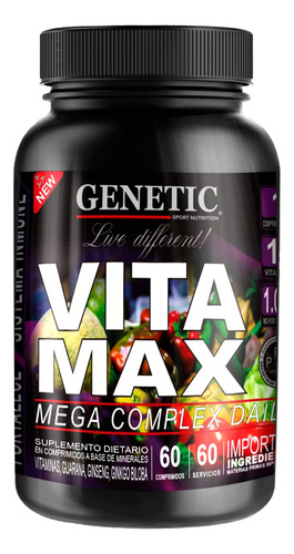 10 Vita Max Ginseng Ginkgo Guaraná Energia Potencia Genetic