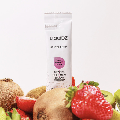 Suplemento Isotonico Liquidz Kit 14 Sachês Morango Com Kiwi