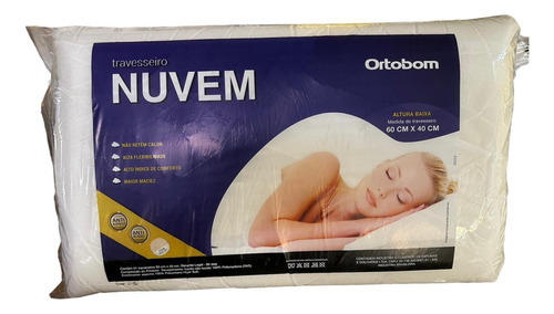 Travesseiro Ortobom Nuvem Hiper -soft Não Retém Calor  60x40