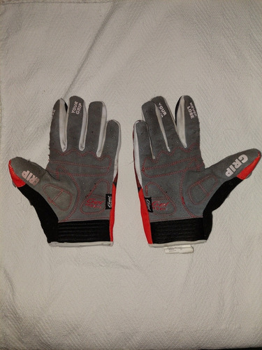 Guantes Ciclista Benotto  Gel Con Protector Rojos/blanco