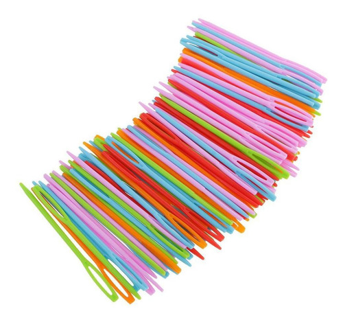 5x100pcs Agujas De Coser De Plástico Para Niños Lana Tejer
