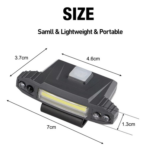 Imagem 3 de 9 de Led De Cabeça Boné Sensor De Movimento 4 Modos Recarregável