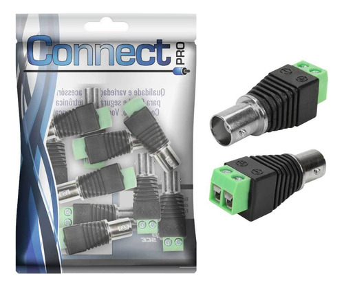 10x Conector Bnc Fêmea Com Borne Para Cftv - 50 Ohms