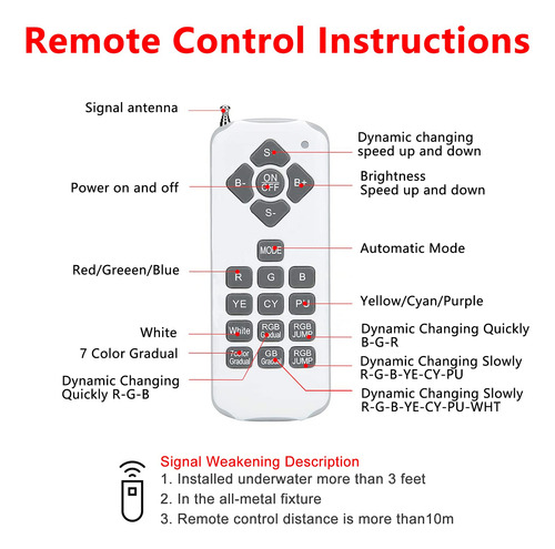 Luces Led 12 V 40 W Pentair Hayward Control Remoto 1 Paquete Color De La Luz