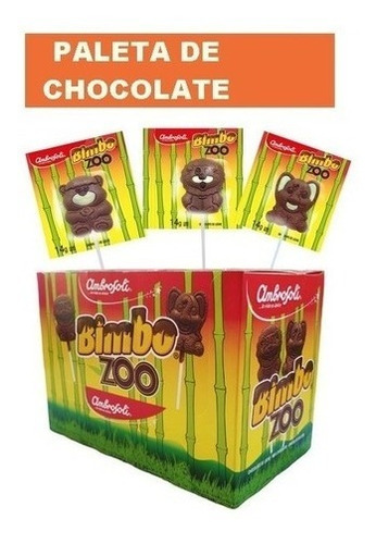 Paletas De Chocolate Bimbo Zoo X 24 Unidades Coyac