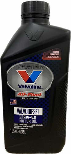  Aceite 15w40 Mineral Diesel Valvoline 946ml