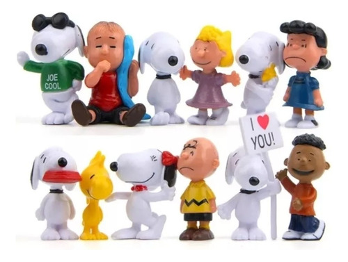 Snoopy Charlie Brown Y Sus Amigos Colección X 12 Figuras 
