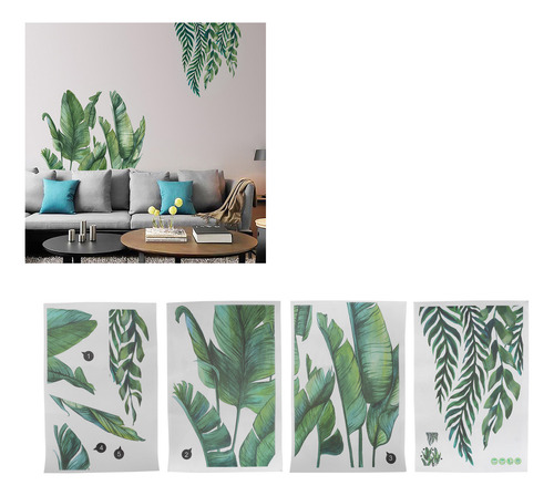 Pegatina De Pared Verde Plantas Patrón S Calcomanías Para Ni