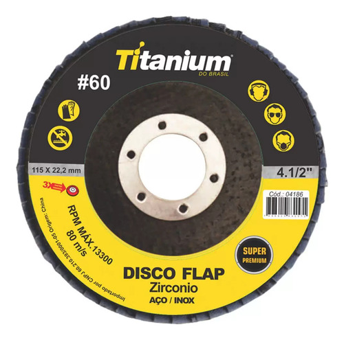 Flap Disc 4.1/2 G060 Concaco Zirconado Titanium