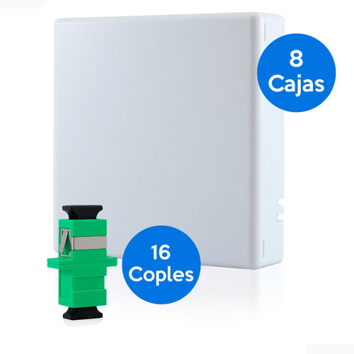 Kit 8 Cajas Terminal De Fibra Óptica Con 16 Acopladores