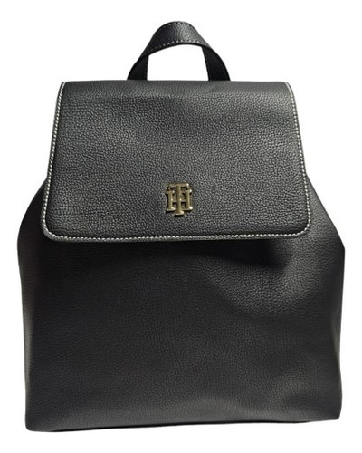 Mochila Backpack Tommy Hilfiger Mujer Negro 69j8539 Diseño De La Tela Lisa