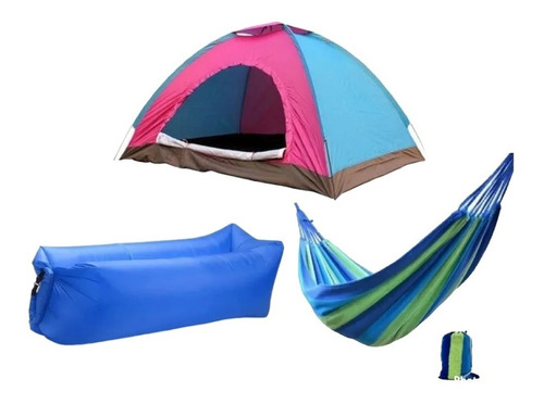 Combo | Carpa Camping 3 Personas + Hamaca + Banano Inflable