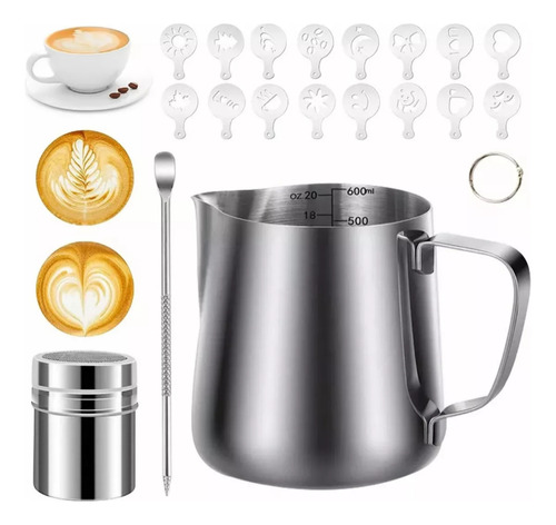Leche Café Latte Nave Taza Jarra Para Espumar Cocina 600ml