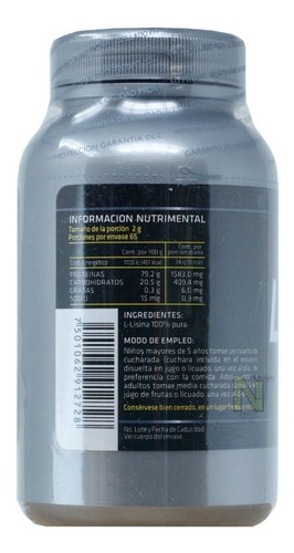 Imagen 4 de 4 de Lisina Polvo (130 Gr) Prowinner
