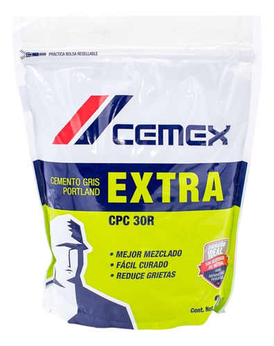 Cemento Gris Extra Porland Reparador Grietas 2kg Cemex