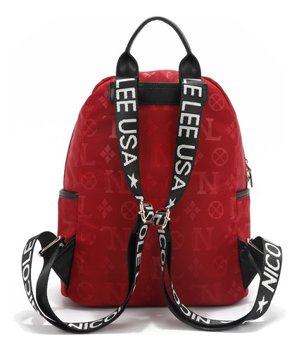 Mochila De Nicole Lee De Nylon Con Solapa Ss25 Color Rojo Diseño de la tela Red