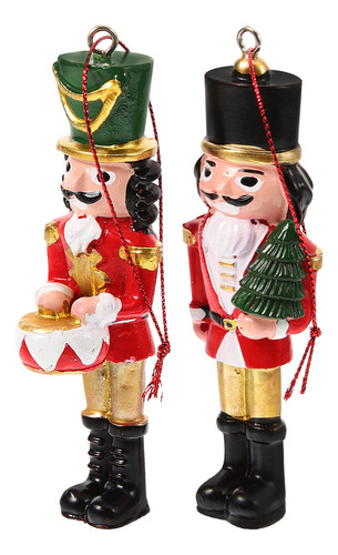 2pc Small Nutcracker Pendant Resin Craft Nutcracker Puppet H
