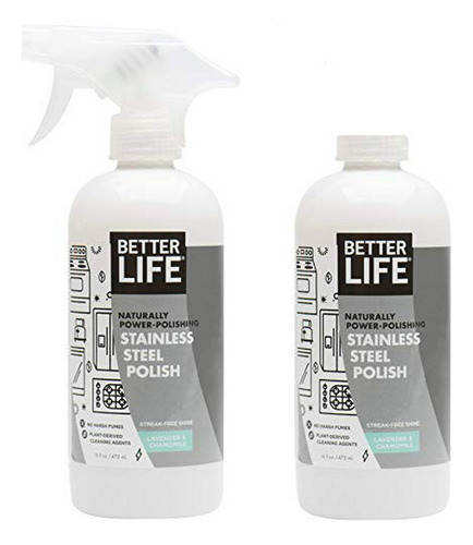 Limpiador De Acero Inoxidable Better Life - 2 Pack 16 Oz Sin