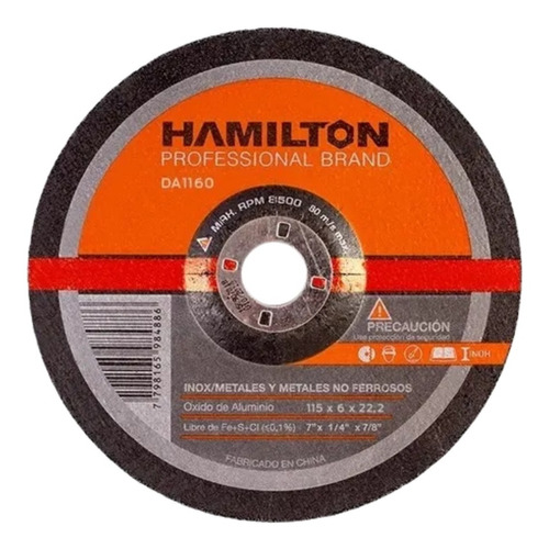 Disco Abrasivo Desbaste  115x6 Mm Hamilton Da1160 