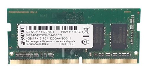 Memoria De Notebook Smart 4gb Ddr4 Pc4-3200aa-sc011 Original