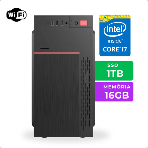 Cpu Basico Completo I7 3770 16 Gb Ssd 1tb Monitor + Wifi