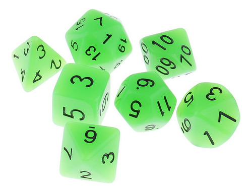Conjunto De Dados Luminosos De 10x 7 Caras Para Juegos De