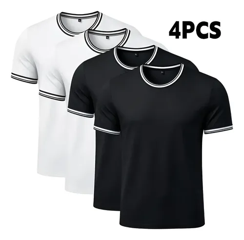 4pz Playeras De Hombre Deportivo Tenis Manga Corta Ocio Gym