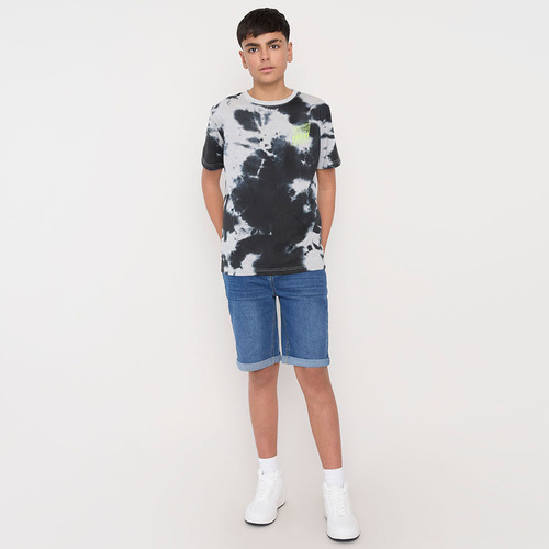Polera Niño Mc Fullprint Negro Tie Dye Corona