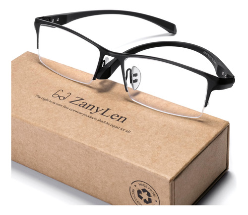 Zanylen Gafas De Luz Azul Para Hombre, Semirremalles, Rectan