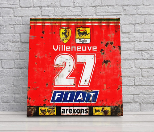 Carteles Gilles Villeneuve Formula 1 Retro F1 Ferrari 30x30