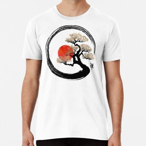 Remera Enso Circle Y Bonsai Tree Sobre Lienzo Algodon Premiu