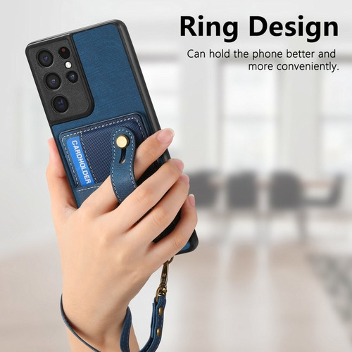 Funda De Cuero Con Pulsera Cruzada Para Samsung